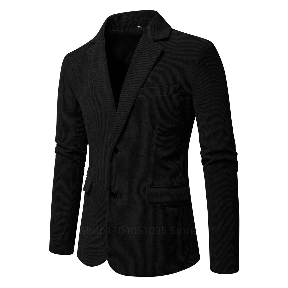 Men High Quality Business Suit Jackets Man Slim Fit Brown Corduroy Notch Lapel Two Buttons Blazers Man Casual Suit Only One Coat