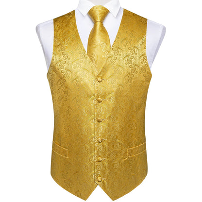 Men's Suit Vest and Tie Set – Single Breasted Waistcoat with Necktie and Pocket Square for Weddings and Business Events