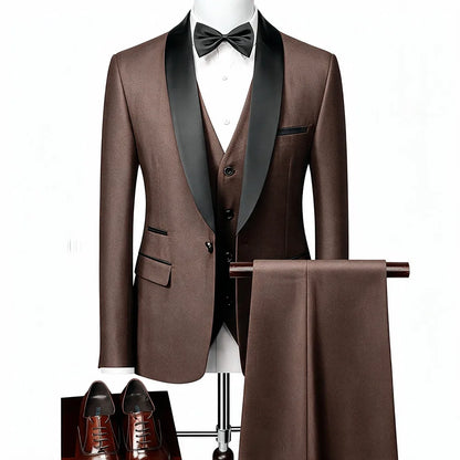 Ensemble costume homme 3 pièces : veste, gilet et pantalon / Affaires, marié, mariage, robe formelle, blazer, pantalon, gilet