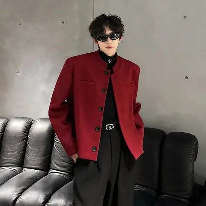 Trendy 2025 Short Coats Single Breasted Man Suits and Blazers Spring Clothes Elegant New in Original Handsome Jacket for Men