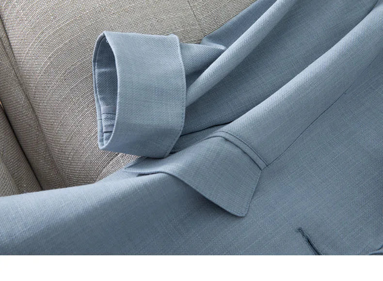 Spring Summer New Style Korean Version Silk Fashion Small Suit Jacket Women Thin Sleeve Seven Button Slim Fit Western Wear