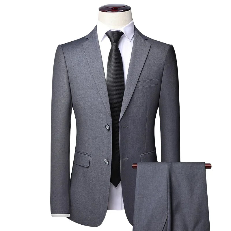 Men's Slim Fit Suit Set Blazer and Pants for Business Casual Wedding and Formal Occasions