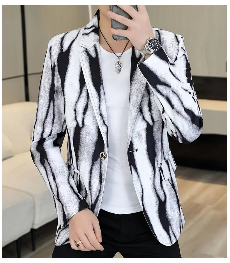 Blazer Fashionable Outdoor Travel Trend Slim-fit Gentleman's Youthful Wedding Versatile Host Casual Korean Style Men's Blazer