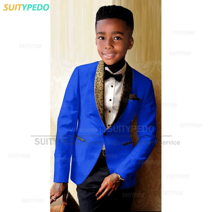 Formal Kid Boy's Suit Graduation Ceremony Host Blazer Pants Outfit Piano Performance Custome Suitable Children Elegant Attire