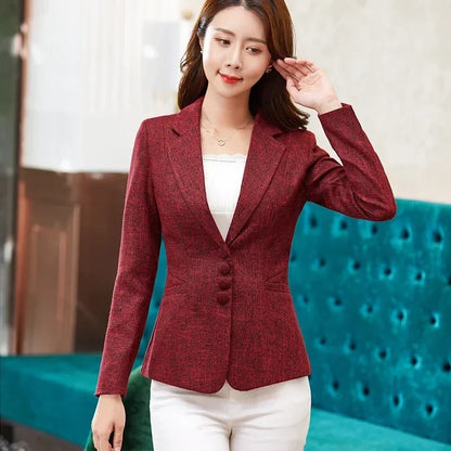 Fashion Women Blazers Jackets Work 2025 Office Lady Suit Slim Single Breasted Business Female Blazer Coats Formal Veste Femme
