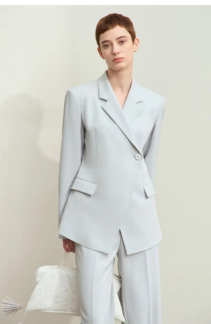 Minimalism 2024 Autumn New Blazers Women Notched Basic Quality Fashion Long Professional Jacket Women's Clothing 12443051