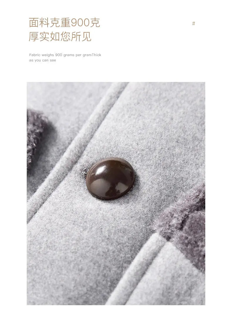 High-quality, fashionable, cool, trendy and versatile men's mid-length woolen collar casual woolen coat