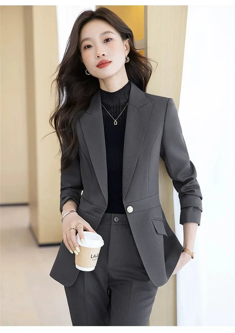 Women Blazers Spring Summer New Fashion Korean Silk Satin Suit V-neck Loose Top Jacket Single Button Suit Blazers Outerwear