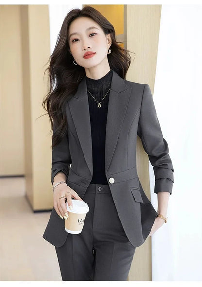 Women Blazers Spring Summer New Fashion Korean Silk Satin Suit V-neck Loose Top Jacket Single Button Suit Blazers Outerwear