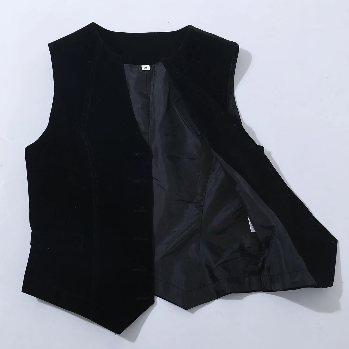 Vintage Velvet Vest for Women V Neck Cropped Sleeveless Casual Tops Regular Fitted Jacket Waistcoat