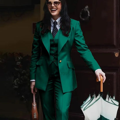 Spring/Autumn New Style Professional Beauty Salon Manager Workwear Women's 3 Piece Long Pants Suit Elegant High End Uniform