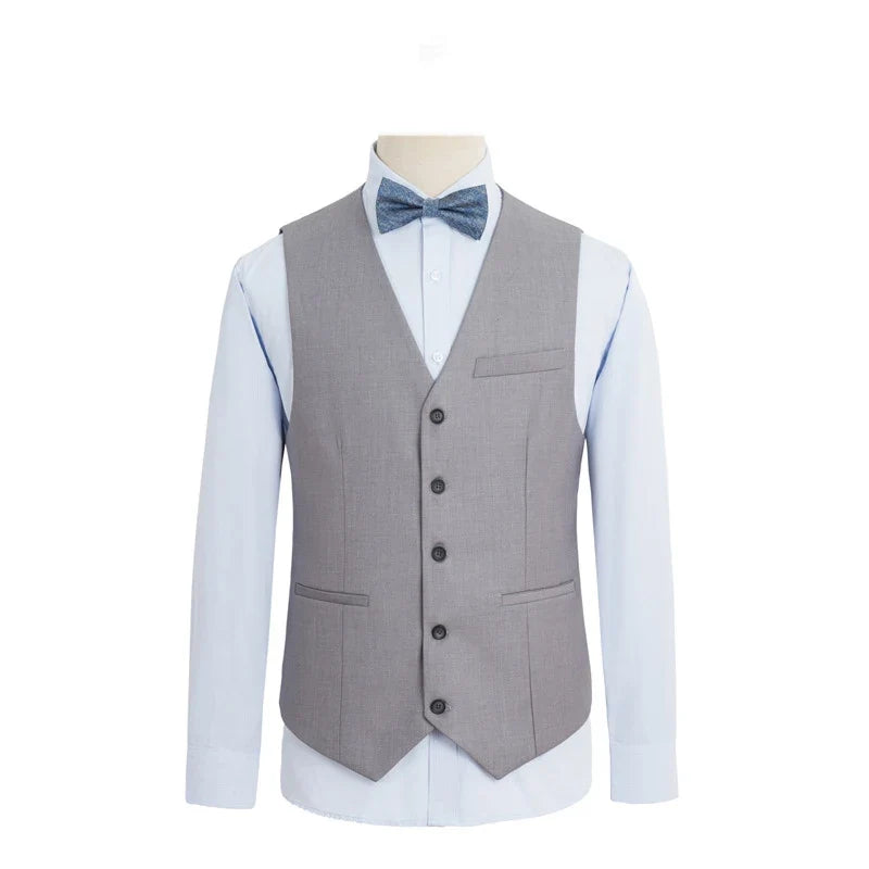 Plus Size Men's Single Breasted Suit Vest for Groom and Host – Black, Grey and Navy