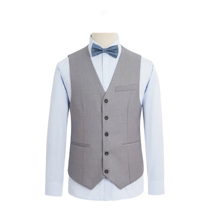 Plus Size Men's Single Breasted Suit Vest for Groom and Host – Black, Grey and Navy