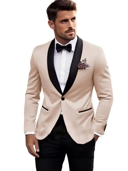 Premium Handsome Men's Suits 2 Pieces Jacket Pants Wedding Groom Sets Classy High Quality Suit Set For Man Business Outfit