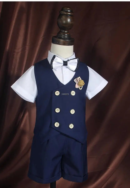 Little Boys Wedding Suit Children Photography Dress Kids Stage Performance Formal Blazer Suit Baby Birthday Ceremony Costume
