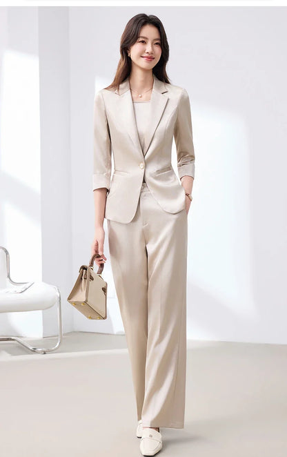 2026 Fashionable Women's Suit Set Slim Elegant Stylish Spring Summer New Arrival Pants Plus Tailored Suit Ensemble