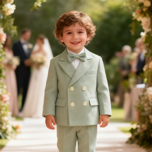 Boys Suit Set – Kids 3-Piece Double Breasted Formal Suit for Toddlers and Children
