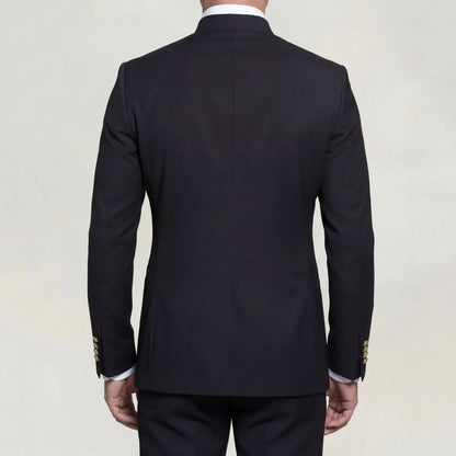 Men Suit 2 Pieces Black With Lapel Single Button Solid For Wedding Business Banquet Party Prom Office Daily Work Jacket Pants