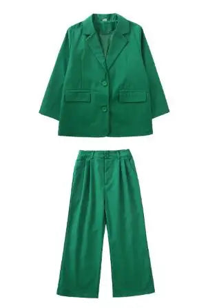 Hip Hop Boys Solid Suit Jacket Outfits Girls Loose Blazer Street Dance Pants Clothes Sets Children Streetwear Kids Jazz Costumes