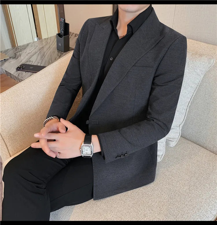 2025 Autumn Chinese Style Suit Jackets Men Lapel Casual Business Blazer Wedding Groom Party Dress Coat Social Banquet Blazers