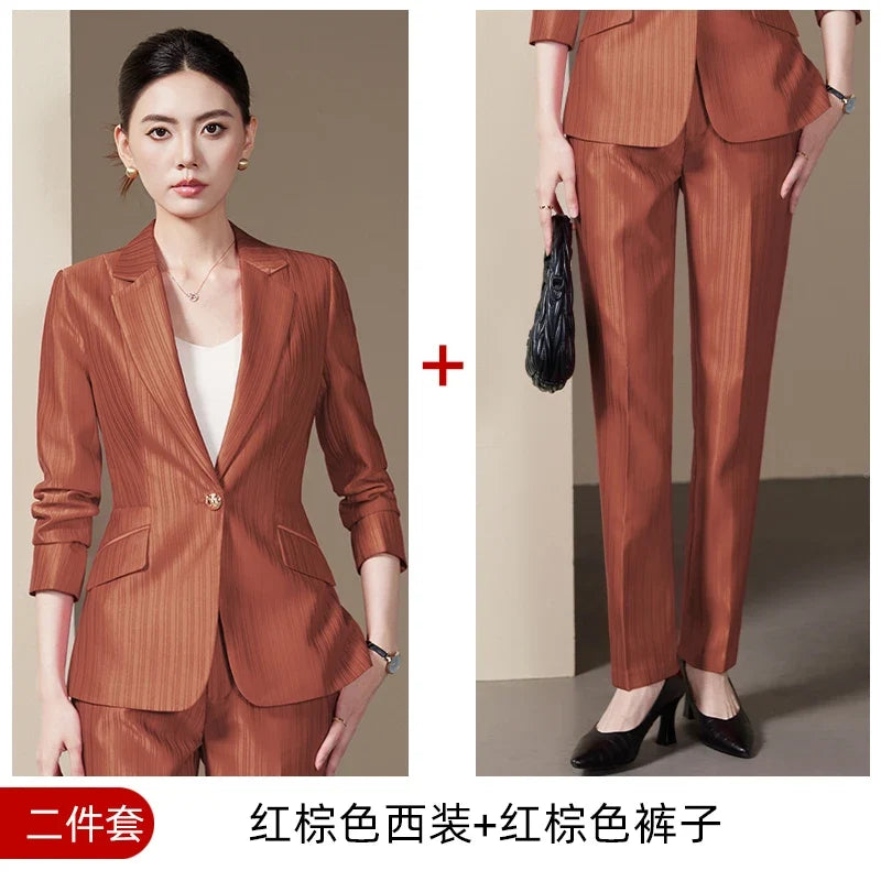 Fashionable ladies' clothing, high quality two-piece pants + blazer. 2025 Autumn and Winter New Models