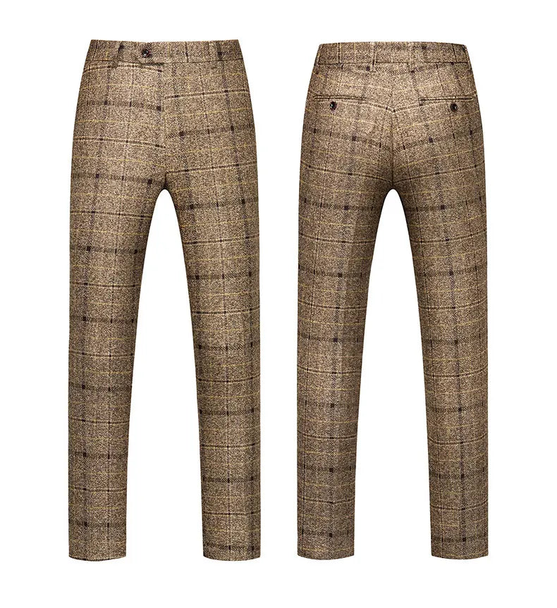 Men's 2025 Three-piece Suit Set One Button Fashion Wedding Business Casual Work Formal Vest Trousers M-5XL