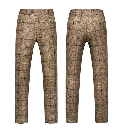 Men's 2025 Three-piece Suit Set One Button Fashion Wedding Business Casual Work Formal Vest Trousers M-5XL
