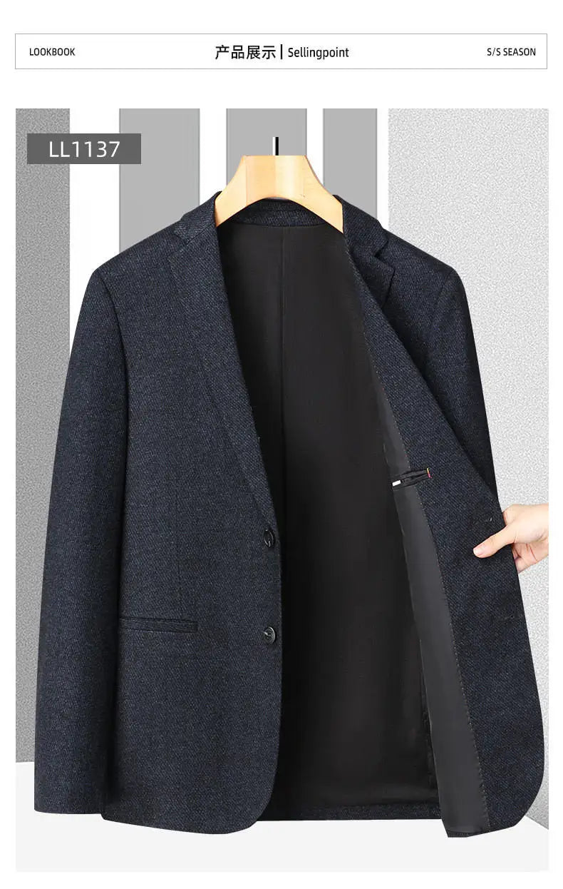 Men's Business Casual Blazer men Fabric Single-Breasted Suit Jacket for Office Daily Wear man Sport Coat  for Work Meetings