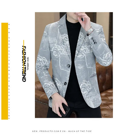 Men's Casual Business Blazer – Single Breasted, Spring Autumn