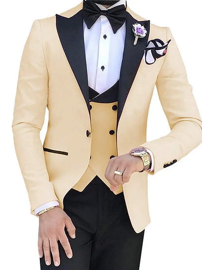 Men wedding Suits For Men Custom Made Groom Groomsmen Tuxedos Wedding Men Suit Terno Masculino(Jacket+Pant+Vest)