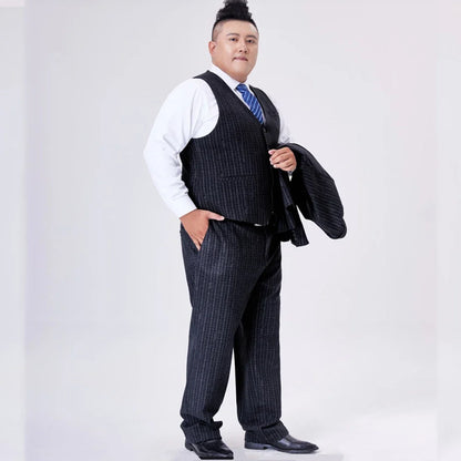 Men's Checkered Vest Single Breasted Waistcoat for Groom Groomsmen Wedding Black
