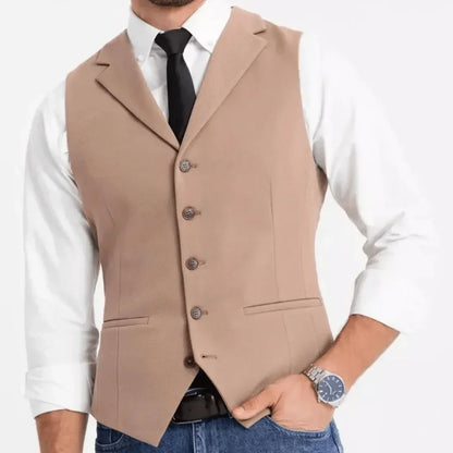 Men Formal Vest Single Breasted Suit Waistcoat for Weddings, Business & Daily Wear