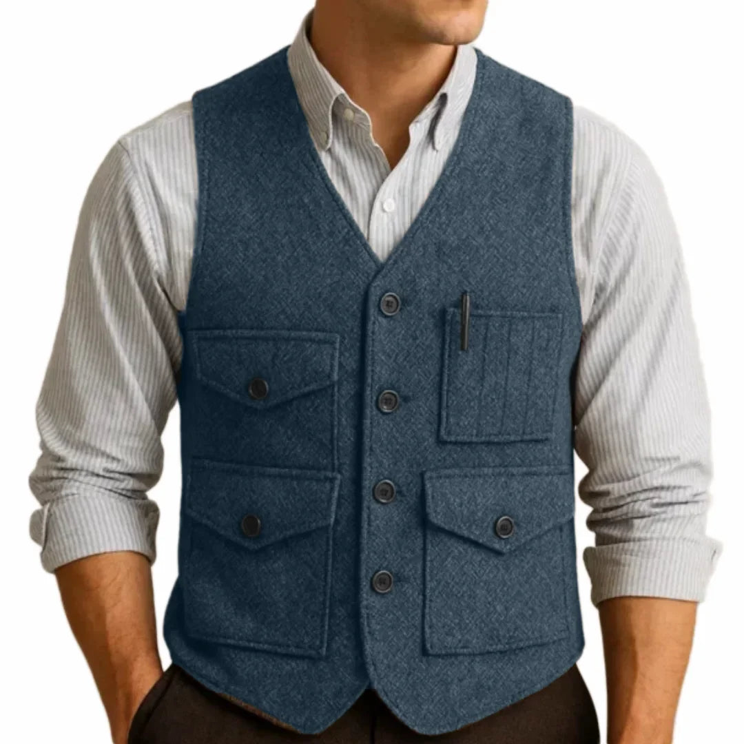 Men's Formal Vest Single Breasted Waistcoat for Wedding and Business