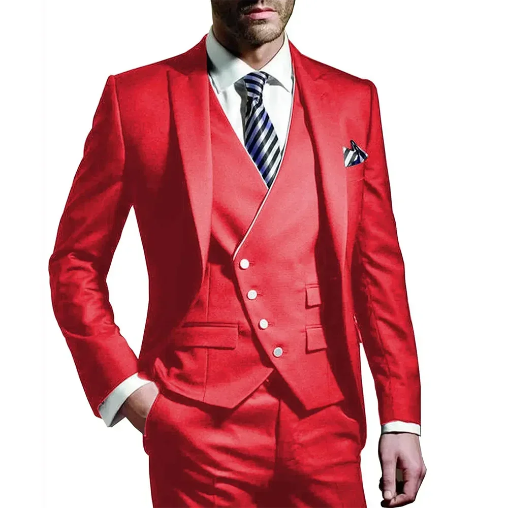 Italian Men Wedding Suits Groom Set Marriage Classic Vintage Tuxedos Prom Jacket Costume Homme Pour Mariage 3 Piece Suit For Men
