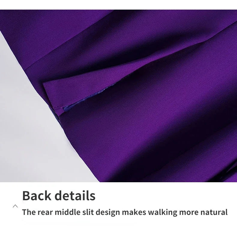 Fashion High-quality Office Suit Purple Jacket and Trousers 2-piece Set 2025 New Waist Suit Temperament Suits for Women HJLZBW
