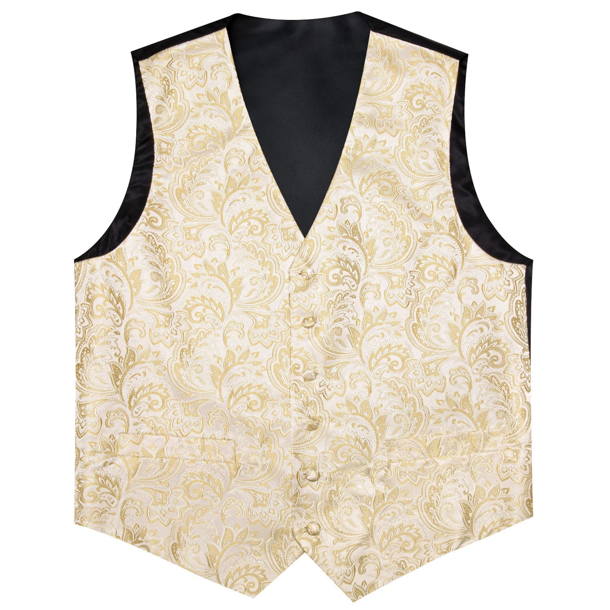 Men's Suit Vest Set – Floral Waistcoat with Tie, Hanky & Cufflinks for Weddings & Formal Events