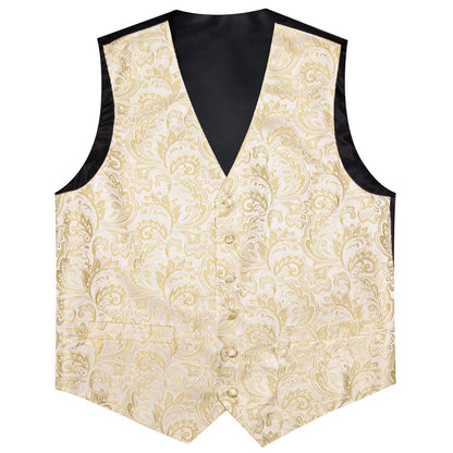 Men's Suit Vest Set – Floral Waistcoat with Tie, Hanky & Cufflinks for Weddings & Formal Events
