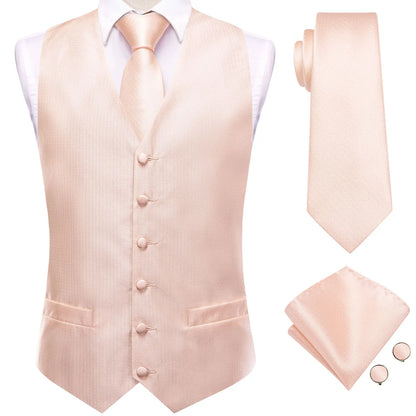 Men's Suit Vest 4-Piece Set – Solid Violet Lilac Woven Waistcoat for Weddings & Business Formal