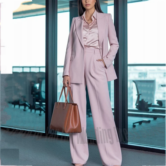 Business Women Suit 2 Pieces Elegant Blazer Peaked Lapel One Button Soft Formal Outfit Wedding Guest Professional Costume