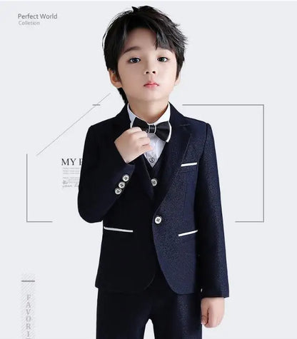 Low-price clearance sale Boys 3Pieces/Set Jacket Vest Pants Photography Suit Kids Piano Wedding Party Dress Children Costume