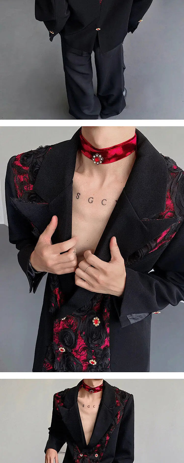 Personalized Three-dimensional Patchwork Design Luxury Blazer Coat Men 2025 New Elegant Temperament Trendy Clothes JY2391