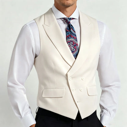 Men's Formal Vest Double Breasted Waistcoat for Weddings Banquets and Business