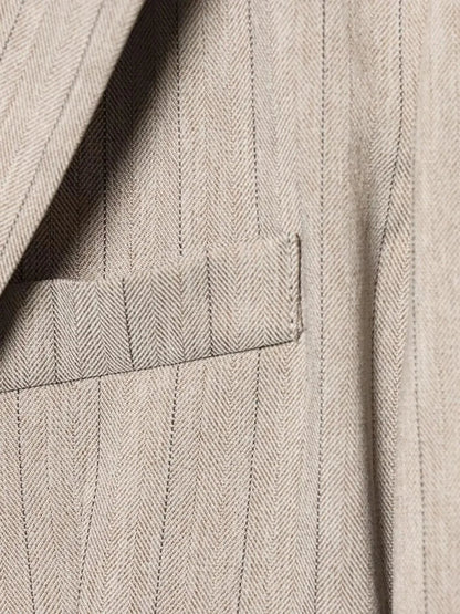 Women's Belted Stripe Blazer Jacket Structured Slim Suit Coat  Office Chic Long Sleeve Tailored Waist Belt Jacket Women