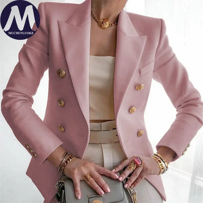 Women's Korean Fashion Long Sleeve Blazer Casual Loose Office Coat Spring Autumn Versatile New Clothing