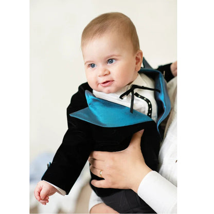Chic Baby Boy Clothes Fashion Party Wedding Tuxedo 2 Piece Cute Peak Lapel One Button Jacket Sets Formal Kid Suit (Blazer+Pants)