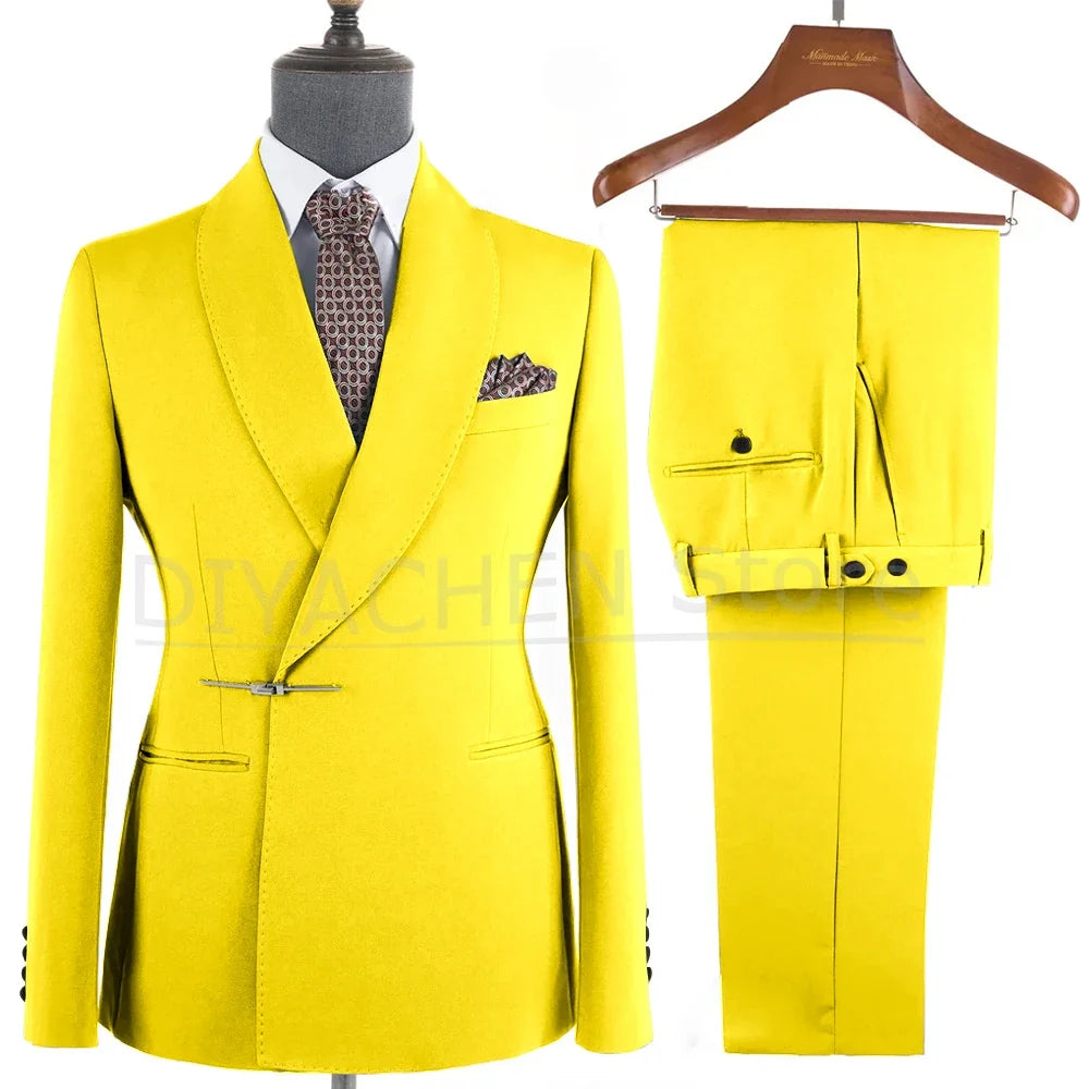 Ternos Masculino – Smoking Masculin à Revers Métalliques, Tissu Formel, Cigar Masculino