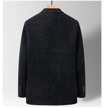 2025 Men's Casual Business Suit Coat with Fur High-Quality Fashionable Stylish Versatile Outerwear for Men