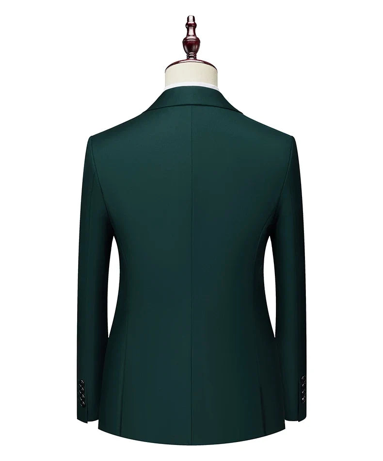Male Blazer Men's Fashion Business Handsome British Style Casual Slim Solid Color Wedding Work Four Season Style Blazers M-6XL
