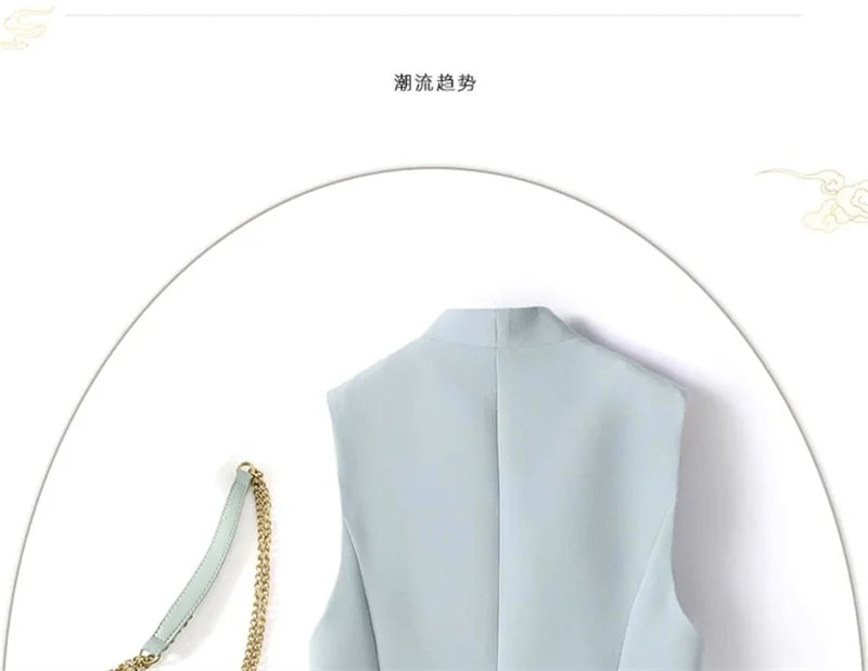 2025 New Spring Chinese National Style Elegant Women Vest Heavy Industry Embroidery Sleeveless Jacket Cardigan Female Waistcoat