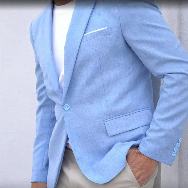 Men's Jacket Men's Summer Casual Suit Blazer Single Button Suit Jacket for Weddings Daily Office Outdoor Occasions